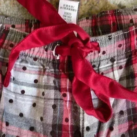 Victoria Secret red plaid, flannel style,  pajama pants; size S - Picture 3 of 4